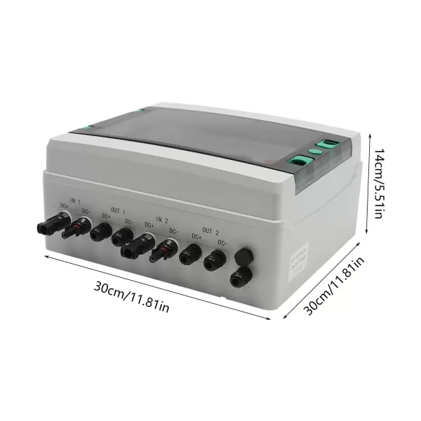 Solární propojovací krabice DC 500V 2 stringy 63A IP65 IK10 Vodotěsný kryt Ochrana proti osvětlení DC Jistič