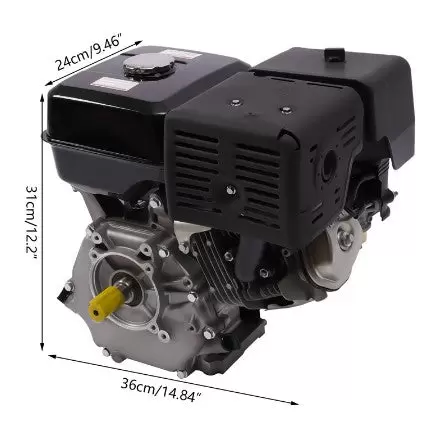15 HP čtyřtaktní benzínový motor Jednoválcový benzínový motor OHV Chlazení nuceným vzduchem Vlak