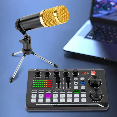 Sada mikrofonu pro podcast, mikrofon a streamování