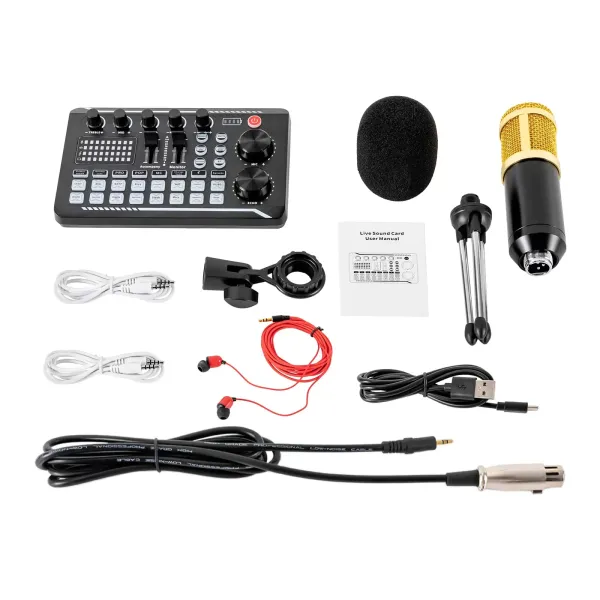 Sada mikrofonu pro podcast, mikrofon pro streamování, kondenzátorový mikrofon USB, mixážní pult se zvukovou kartou, pro živé vysílání, streamování Sada mikrofonu pro podcast, mikrofon pro streamování, kondenzátorový mikrofon USB, mixážní pult se zvukovou kartou, pro živé vysílání, streamování