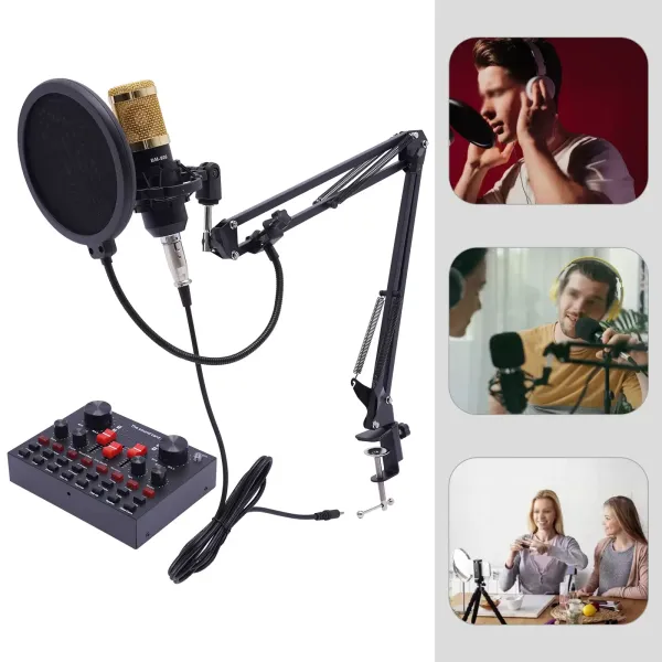 Streamovací mikrofon BM800 se zvukovou kartou V8s Live Sound Card Balíček kondenzátorového mikrofonu USB nabíjecí kabel pro Live DJ 16 Sound Effect Streamovací mikrofon BM800 se zvukovou kartou V8s Live Sound Card Balíček kondenzátorového mikrofonu USB nabíjecí kabel pro Live DJ 16 Sound Effect