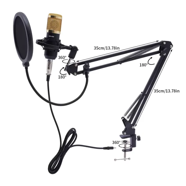 Streamovací mikrofon BM800 se zvukovou kartou V8s Live Sound Card Balíček kondenzátorového mikrofonu USB nabíjecí kabel pro Live DJ 16 Sound Effect