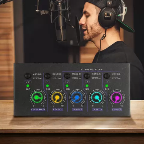 4kanálový linkový mix, nízkošumový mini audio mix