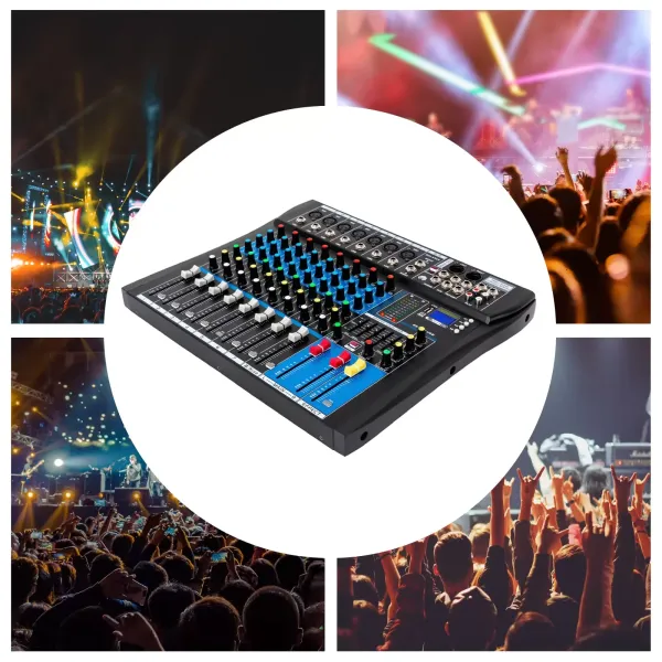 Live Mixer Micfuns Professional 8kanálový stereofonní zvukový mixážní pult Bluetooth USB nahrávací počítač Přehrávání Phantomové napájení USB digitální audio mixážní zesilovač Live Mixer Micfuns Professional 8kanálový stereofonní zvukový mixážní pult Bluetooth USB nahrávací počítač Přehrávání Phantomové napájení USB digitální audio mixážní zesilovač