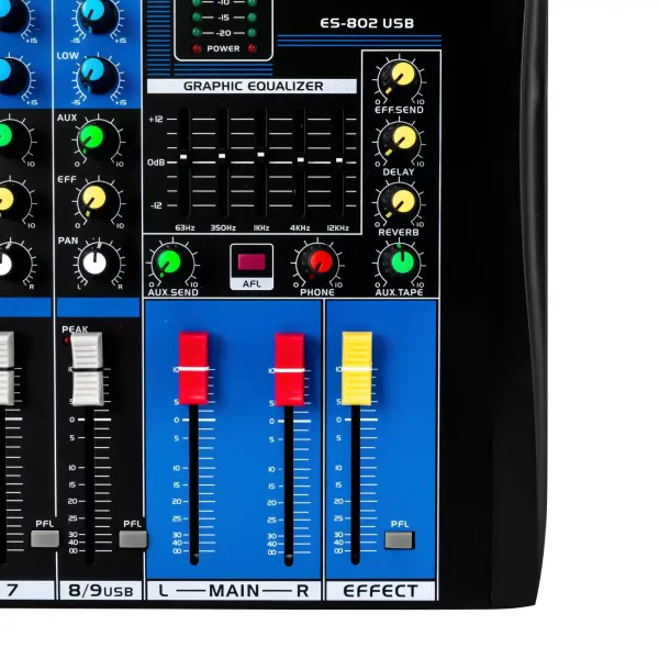 Live Mixer Micfuns Professional 8kanálový stereofonní zvukový mixážní pult Bluetooth USB nahrávací počítač Přehrávání Phantomové napájení USB digitální audio mixážní zesilovač
