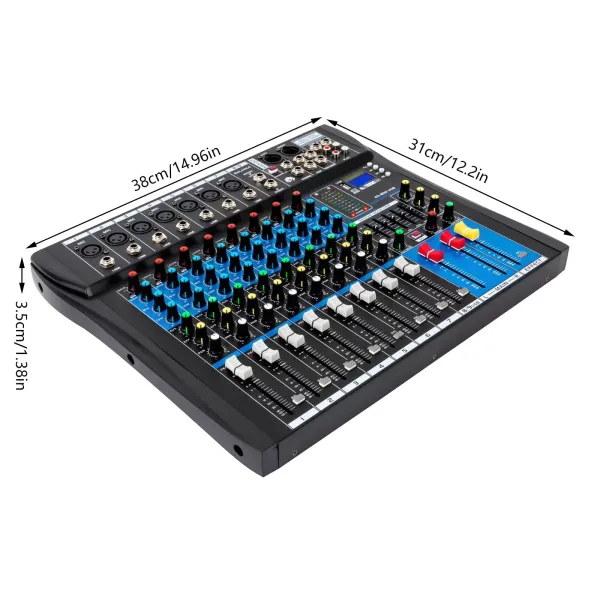 Live Mixer Micfuns Professional 8kanálový stereofonní zvukový mixážní pult Bluetooth USB nahrávací počítač Přehrávání Phantomové napájení USB digitální audio mixážní zesilovač Live Mixer Micfuns Professional 8kanálový stereofonní zvukový mixážní pult Bluetooth USB nahrávací počítač Přehrávání Phantomové napájení USB digitální audio mixážní zesilovač