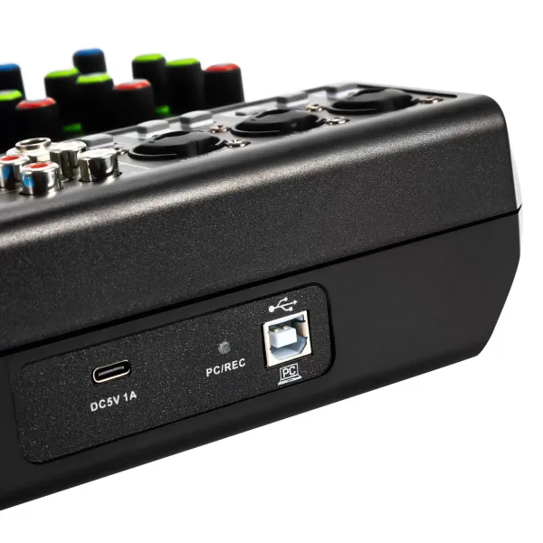Mini DJ Audio Mixer Systém konzoly zvukové karty, 5kanálový 48V Phantom Power s Bluetooth USB MP3 Mini DJ Audio Mixer Systém konzoly zvukové karty, 5kanálový 48V Phantom Power s Bluetooth USB MP3