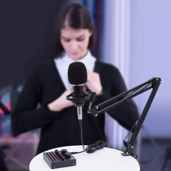 V8 Live Kondenzátorová sada mikrofonu, zvuková karta, audio mix, měnič hlasu, se stojanem na mikrofon, USB, pro živé vysílání V8 Live Kondenzátorová sada mikrofonu, zvuková karta, audio mix, měnič hlasu, se stojanem na mikrofon, USB, pro živé vysílání