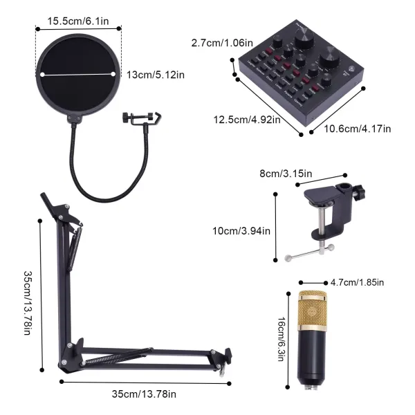 V8 Live Kondenzátorová sada mikrofonu, zvuková karta, audio mix, měnič hlasu, se stojanem na mikrofon, USB, pro živé vysílání V8 Live Kondenzátorová sada mikrofonu, zvuková karta, audio mix, měnič hlasu, se stojanem na mikrofon, USB, pro živé vysílání