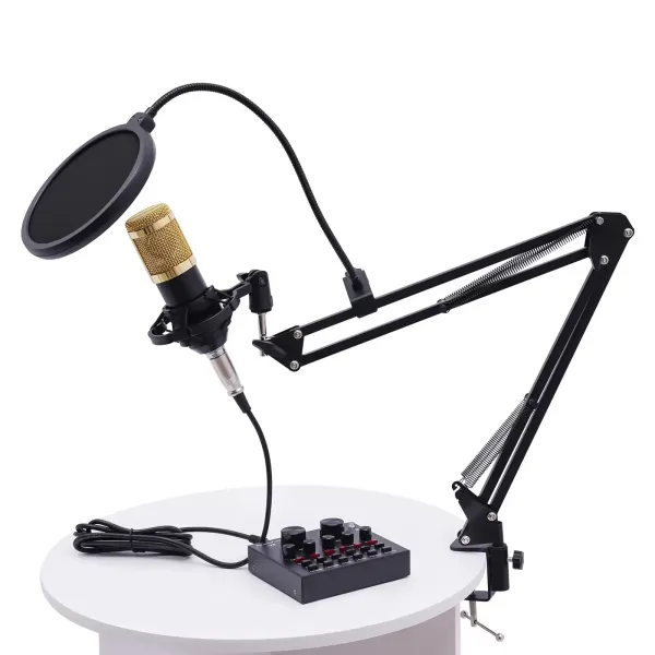 V8 Live Kondenzátorová sada mikrofonu, zvuková karta, audio mix, měnič hlasu, se stojanem na mikrofon, USB, pro živé vysílání V8 Live Kondenzátorová sada mikrofonu, zvuková karta, audio mix, měnič hlasu, se stojanem na mikrofon, USB, pro živé vysílání