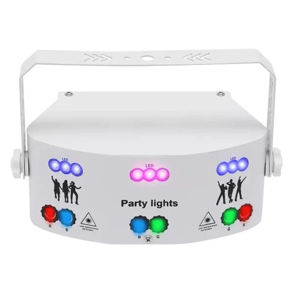Disco Party Light s 15 čočkami, vnitřní osvětlení DJ stage DMX 512 Zvukem aktivovaný projektor se 192 vzory (bílý)