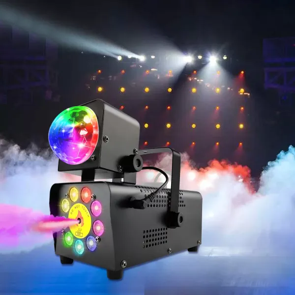 Mini kouřový stroj s efektem disco koule 500W LED RGB lehký kouřový stroj s dálkovým ovládáním 2000 CFM kapalina