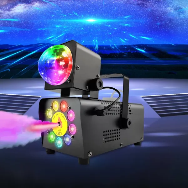 Mini kouřový stroj s efektem disco koule 500W LED RGB lehký kouřový stroj s dálkovým ovládáním 2000 CFM kapalina