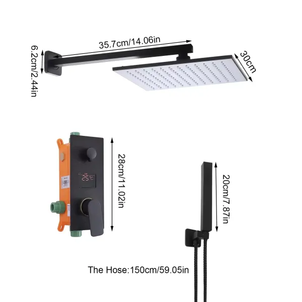 LED sprchový systém s digitálním displejem Sprchový set se sprchovou hlavicí a sprchovou hlavicí LED sprchový systém s digitálním displejem Sprchový set se sprchovou hlavicí a sprchovou hlavicí