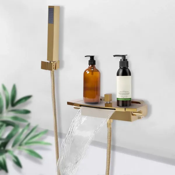 Vodopád Studená vana Baterie Vanová baterie Vanová baterie Sprchová baterie Zlatá mosaz Vodopád Studená vana Baterie Vanová baterie Vanová baterie Sprchová baterie Zlatá mosaz